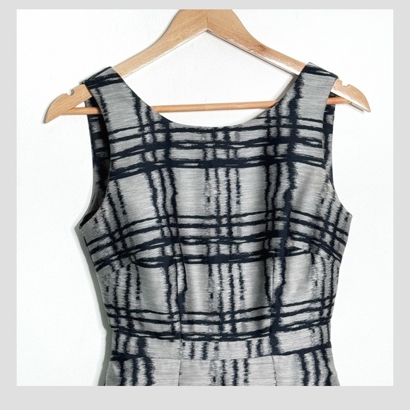 Reiss Peron Dress Fit And Flare Cocktail Mini Dress Sleeveless Pockets Navy Grey - Picture 7 of 16